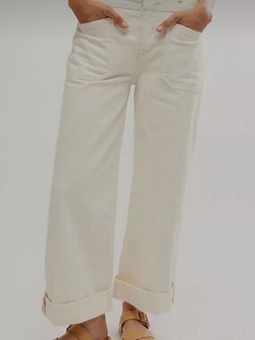 NWT We The Free Palmer Cuffed Jeans in Ivory